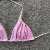 SOLID RUCHED BIKINI SUIT IN PURPLE styleofcb 