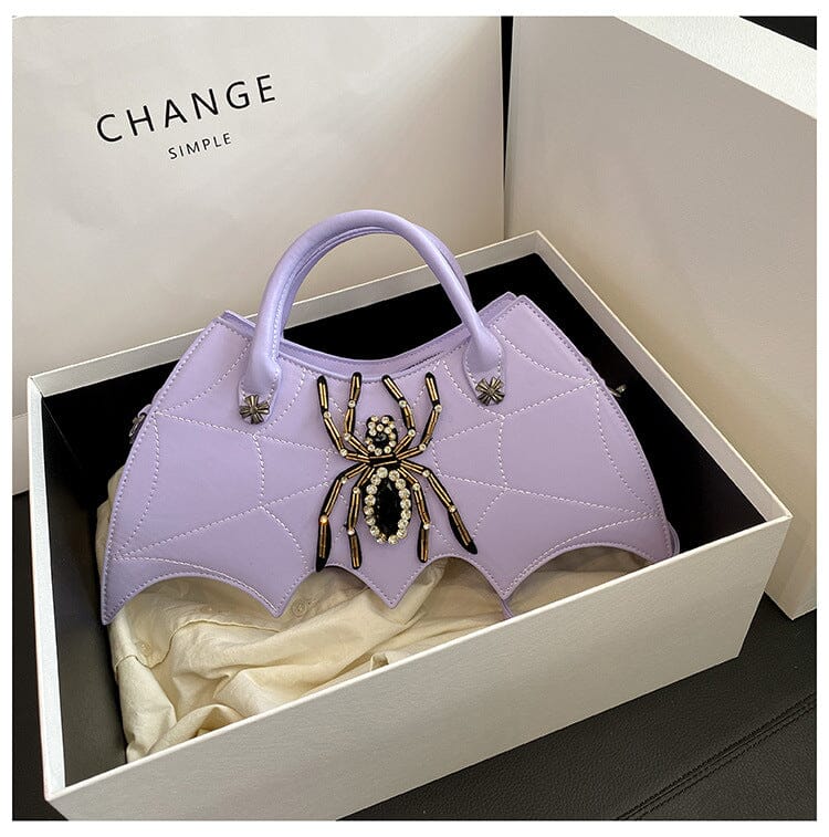 COBWEB CRYSTAL CLUTCH Bags sis label PURPLE 