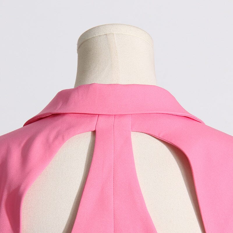CUTOUT BLAZER SUIT IN PINK styleofcb 