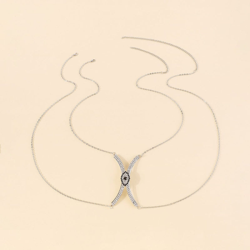 DIAMOND CHEST CHAIN IN SILVER blingmyfriend 