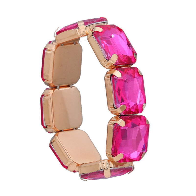 SQUARE RHINESTONE BRACELET Bracelet sis label ROSE RED 