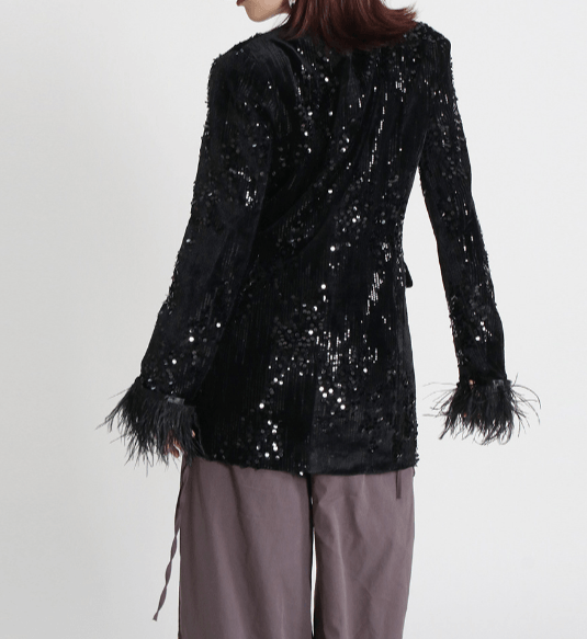 BLACK SUIT SEQUINS styleofcb 
