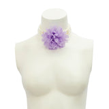 PURPLE PEARL EMBELLISHED FLOWER CHOKER