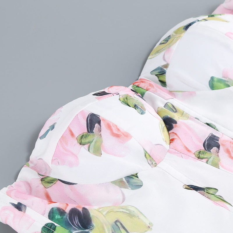 STRAPLESS FLORAL SPLIT MAXI DRESS Dresses Oh CICI 