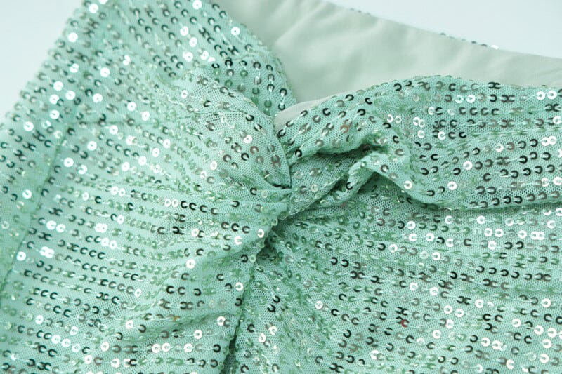 SEQUIN TWO PIECES SUIT IN GREEN Sets styleofcb 