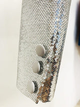 SEQUIN SHORT TWO PIECES SUIT IN SLIVER styleofcb 