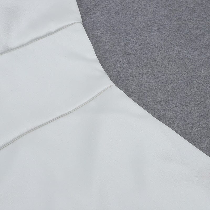 DIAMOND SUSPENDER BOW SLIM DRESS IN WHITE styleofcb 