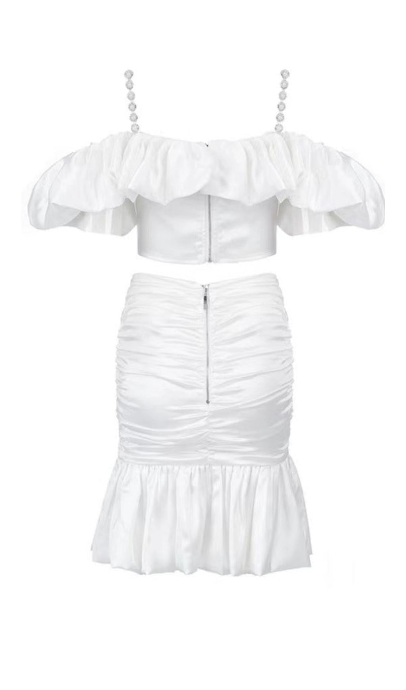 OFF SHOULDER MINI DRESS IN WHITE Dresses styleofcb 