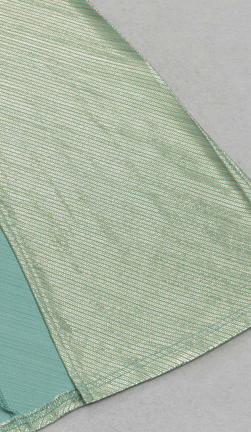 OFF-SHOULDER RIBBON MAXI DRESS IN GREEN DRESS STYLE OF CB 