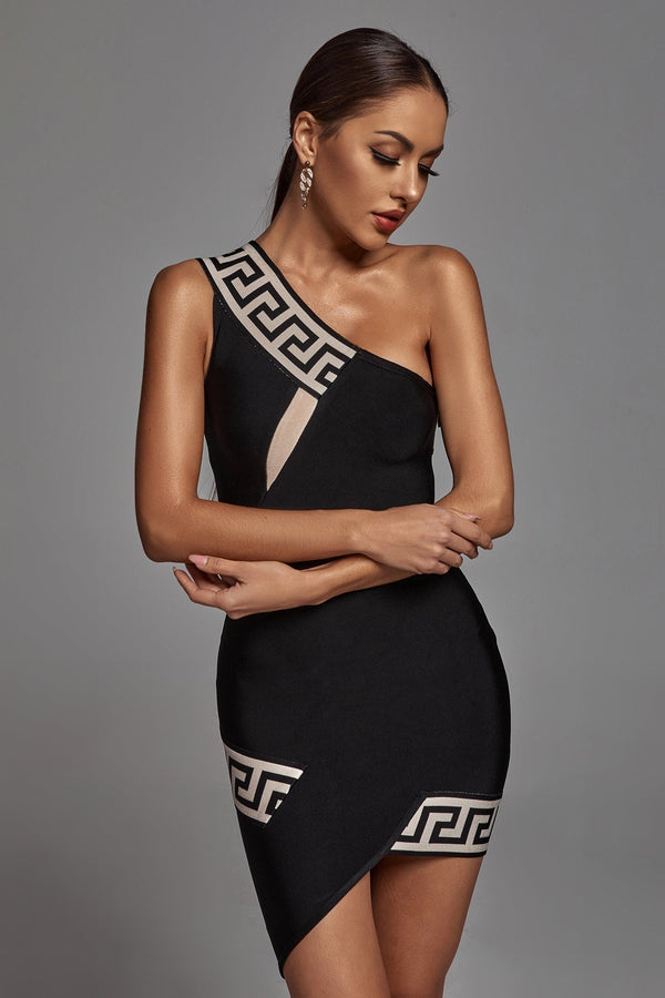 ONE SHOULDER BANDAGE DRESS