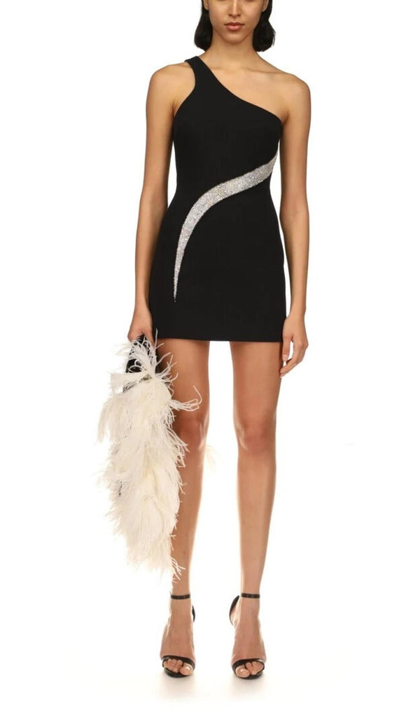 ONE SHOULDER MINI DRESS IN BLACK Dresses styleofcb 
