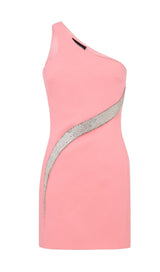 ONE SHOULDER MINI DRESS IN BLACK Dresses styleofcb XS PINK 