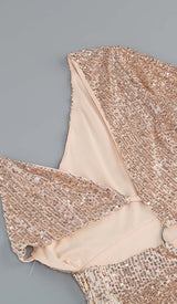 ONE SLEEVE SEQUINS MINI DRESS IN GOLD DRESS STYLE OF CB 