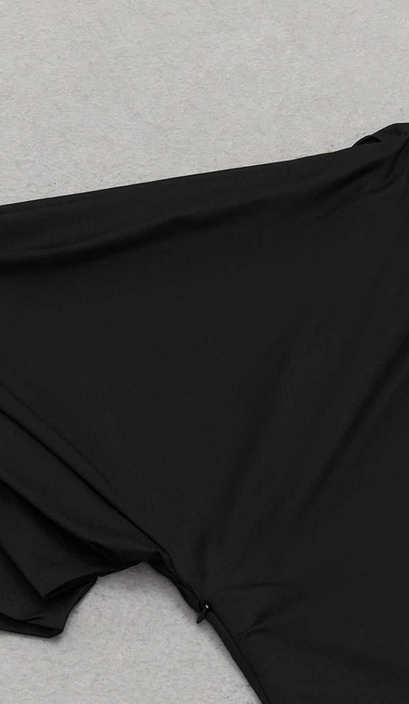 ONE SHOULDER SATIN MAXI DRESS IN BLACK DRESS STYLE OF CB 
