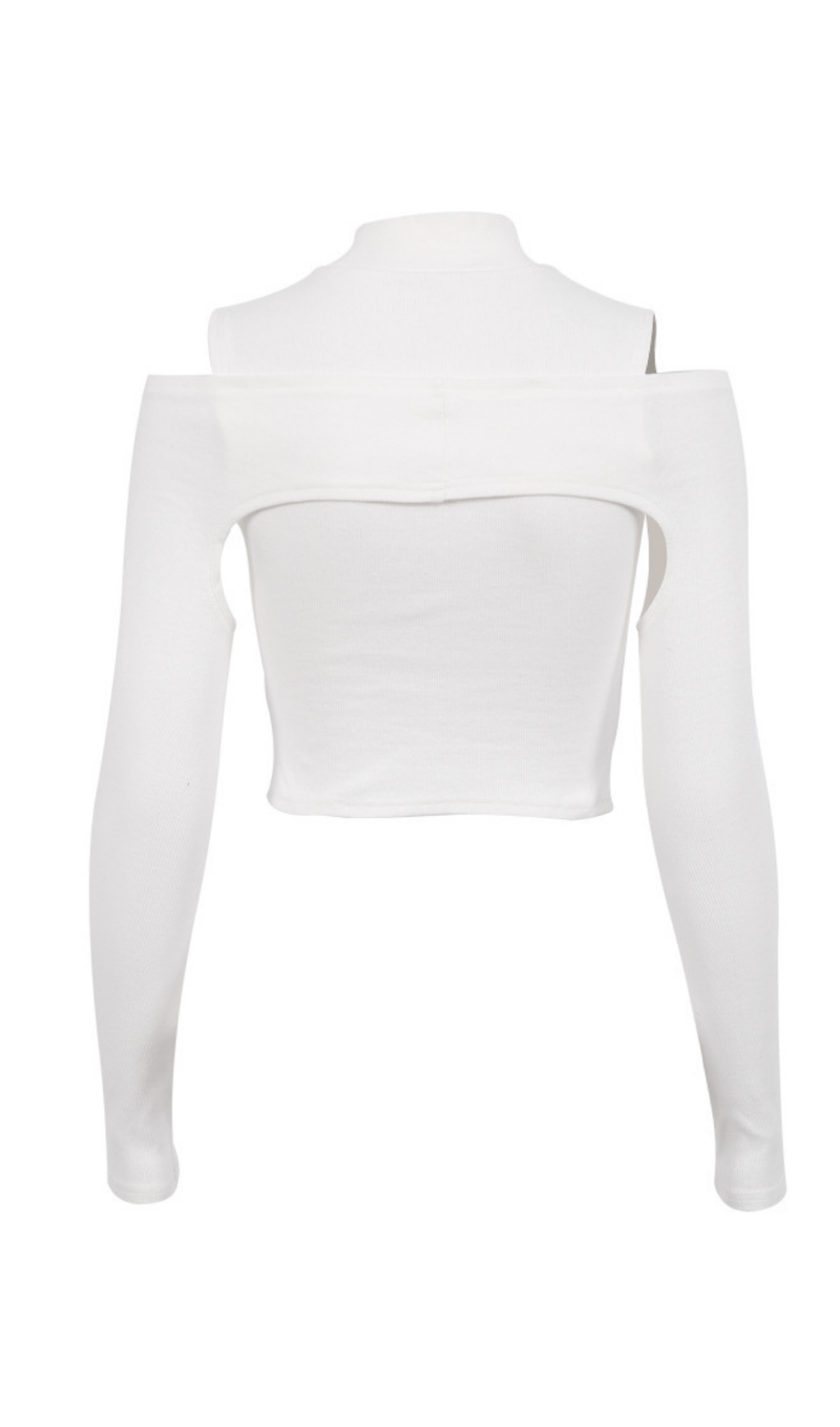Off-the-shoulder solid color T-shirt styleofcb 