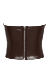 One-shoulder faux leather slim vest styleofcb 