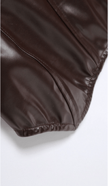 One-shoulder faux leather slim vest styleofcb 