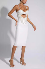 PEARL EMBELLISHED MIDI DRESS DRESS STYLE OF CB 