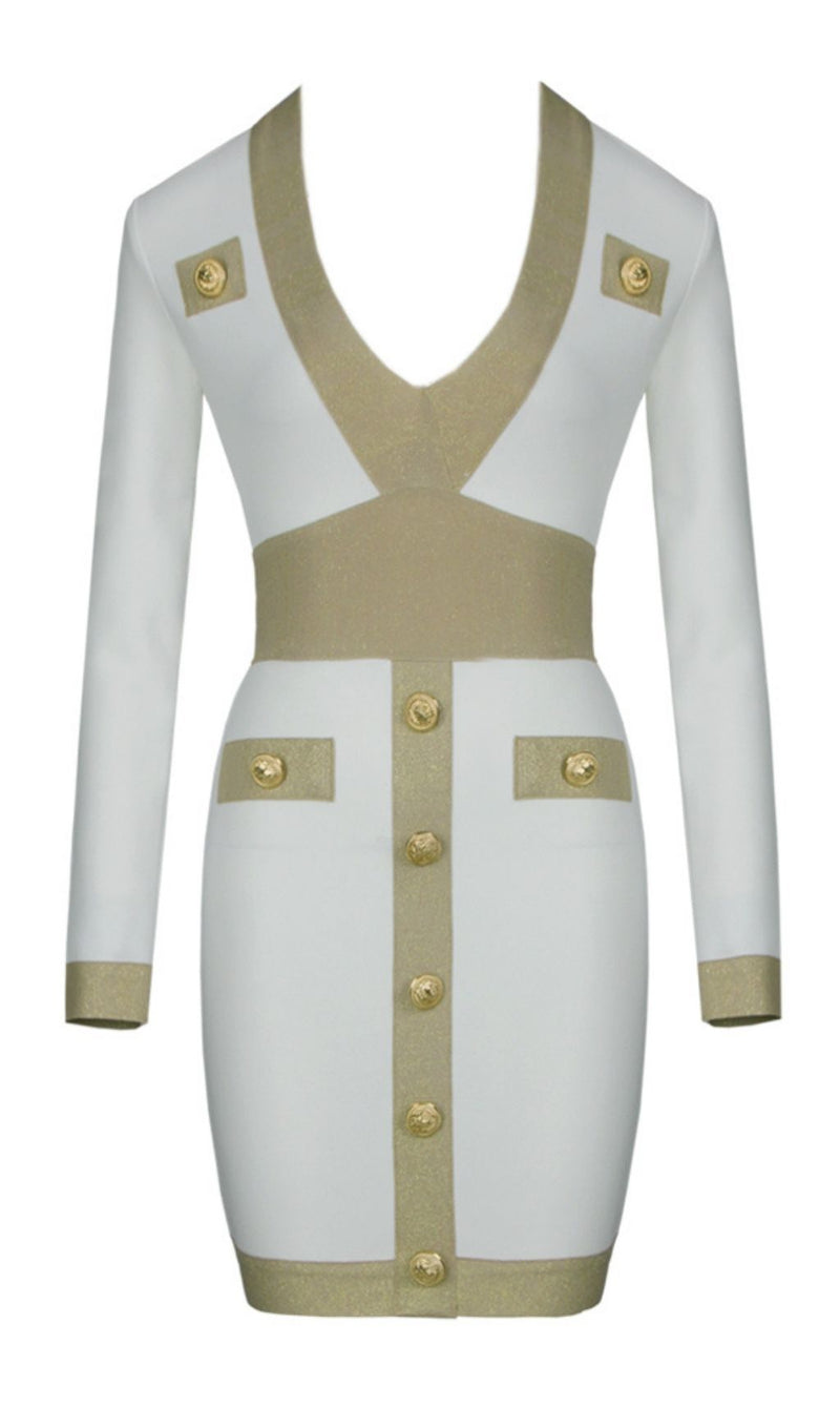 PLUNGE BANDAGE MINI DRESS IN WHITE Dresses styleofcb 