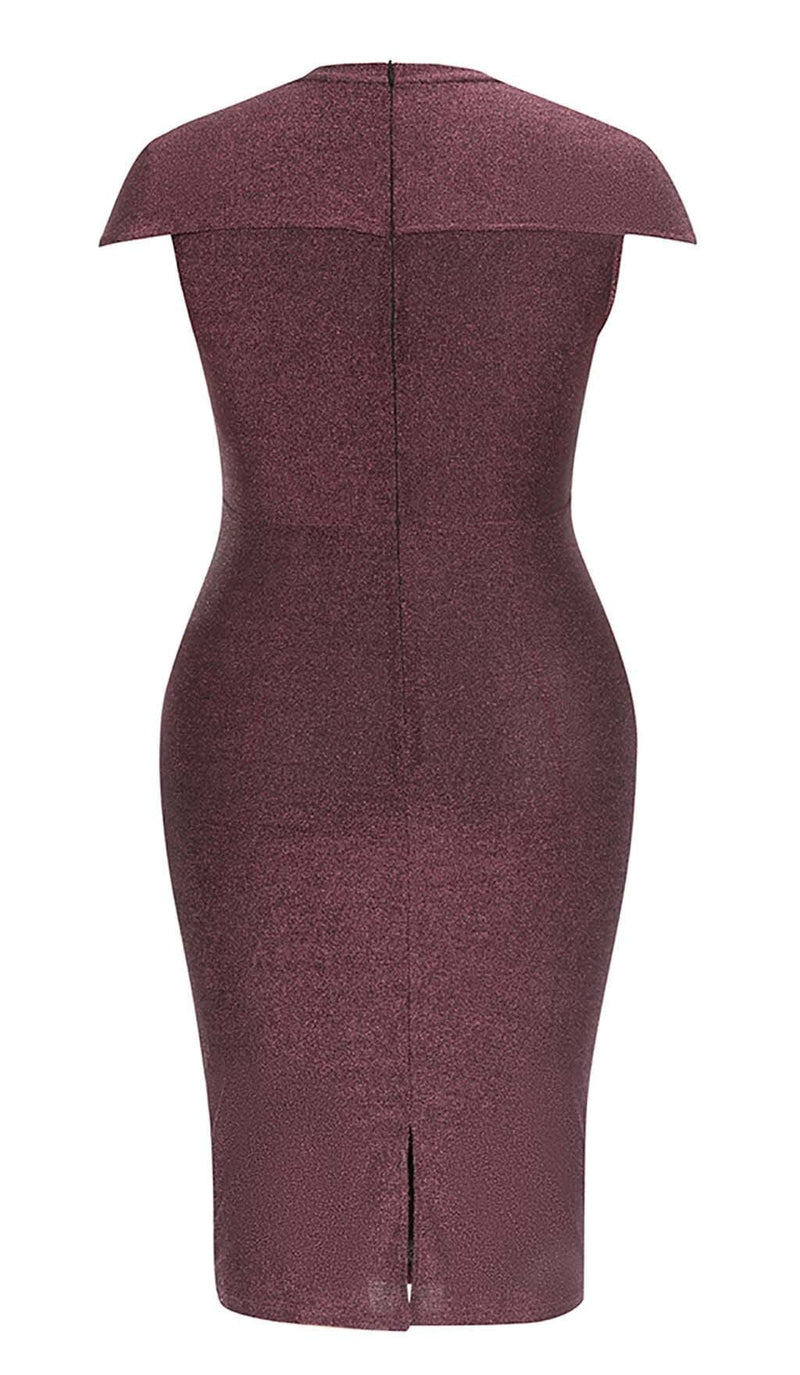 PLUS GLITTER MIDI DRESS IN BROWN DRESS STYLE OF CB 