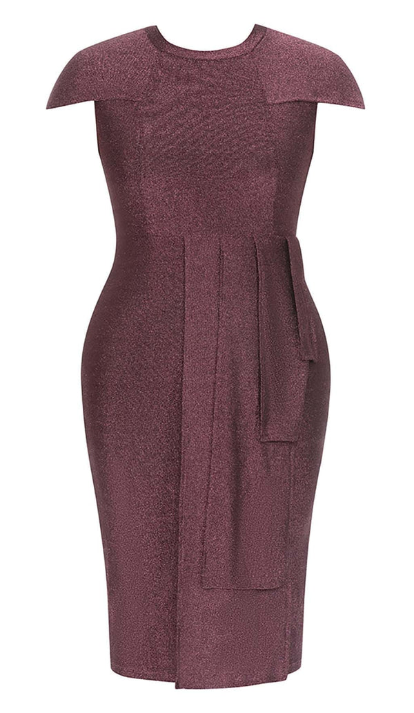PLUS GLITTER MIDI DRESS IN BROWN DRESS STYLE OF CB 