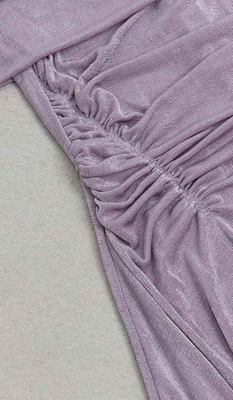 PLUS OFF SHOULDER MIDI DRESS IN PURPLE DRESS STYLE OF CB 