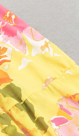 PLUS SIZE FLORAL PRINT MIDI DRESS IN MULTICOLOR DRESS STYLE OF CB 