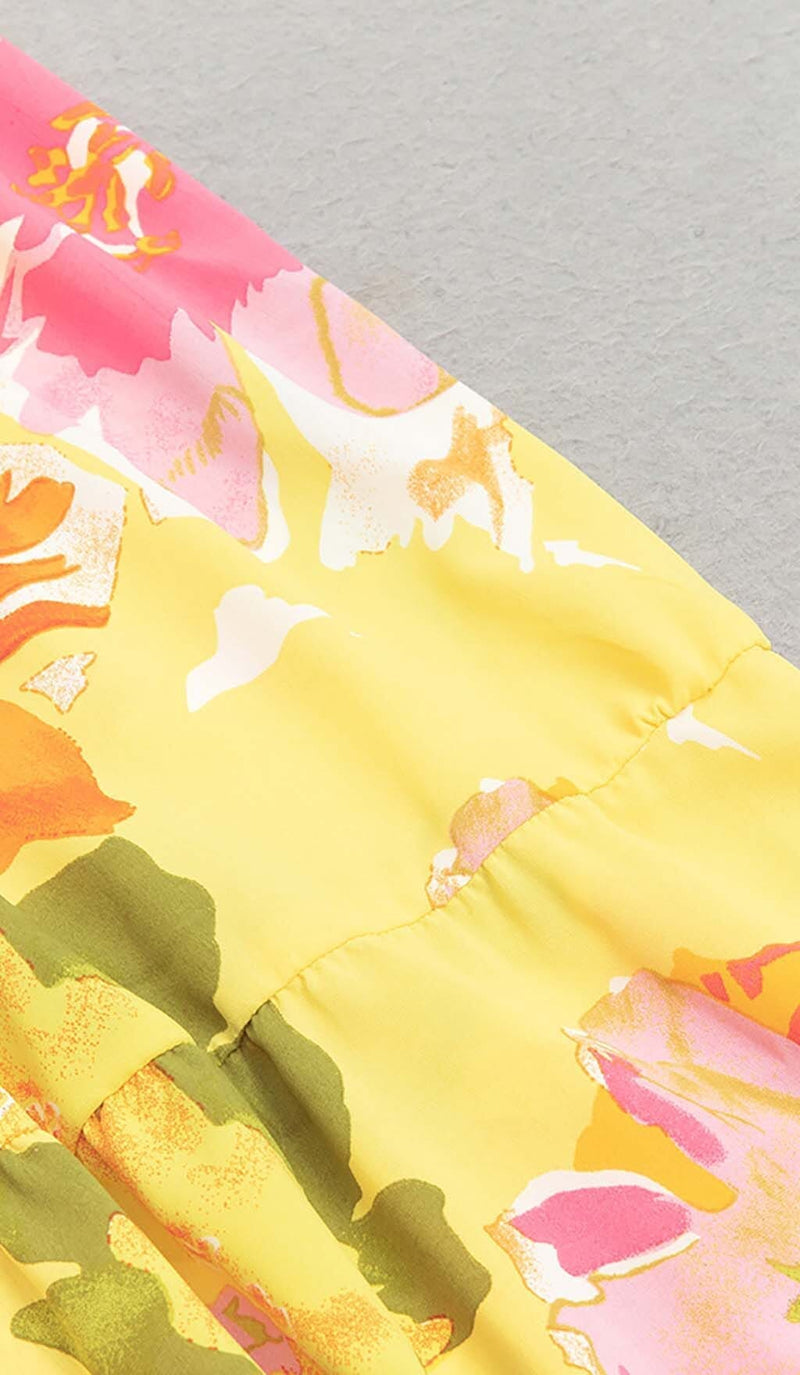 PLUS SIZE FLORAL PRINT MIDI DRESS IN MULTICOLOR DRESS STYLE OF CB 