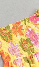 PLUS SIZE FLORAL PRINT MIDI DRESS IN MULTICOLOR DRESS STYLE OF CB 