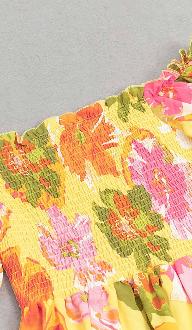 PLUS SIZE FLORAL PRINT MIDI DRESS IN MULTICOLOR DRESS STYLE OF CB 