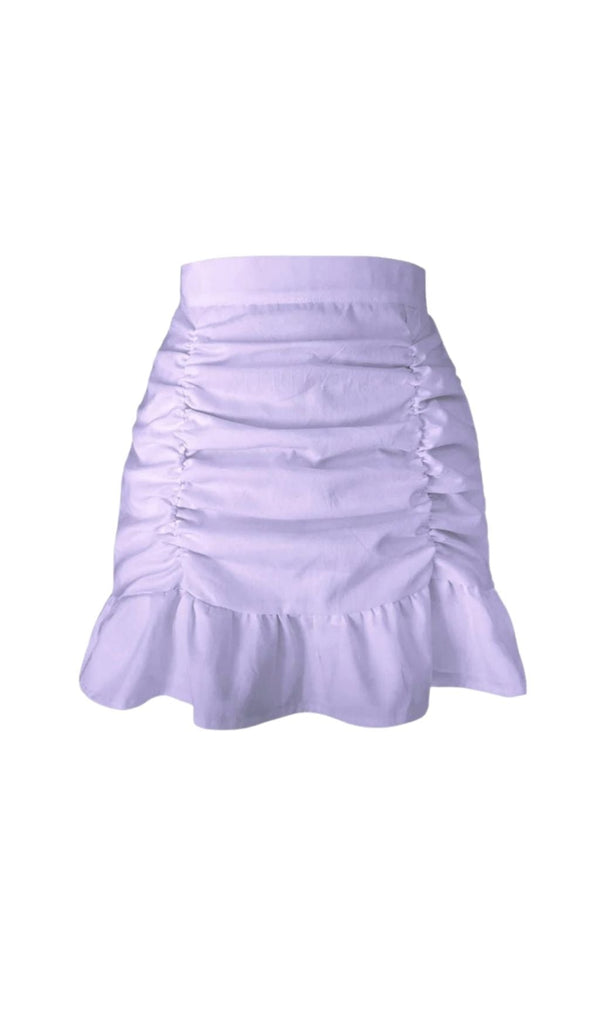 PURPLE RUFFLE PLEATED MINI SKIRT Skirts styleofcb S PURPLE 