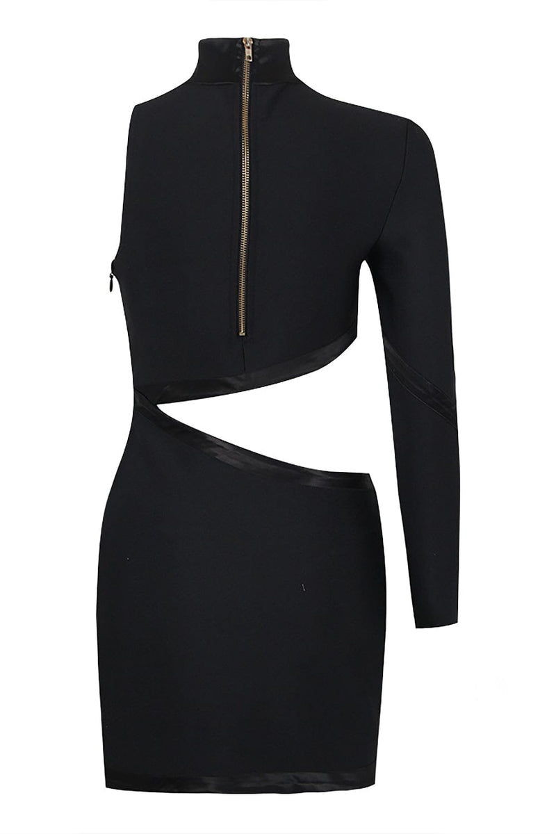 PANTHER HEAD CUT OUT ASYMMETRIC MINI BANDAGE DRESS Bandage Dresses styleofcb 