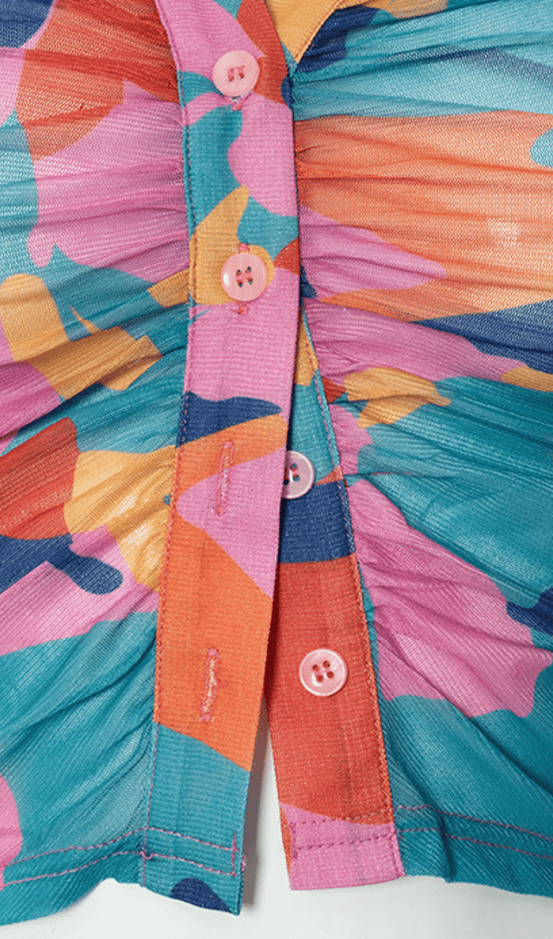 Printed mesh pleated top styleofcb 