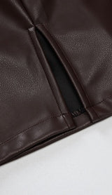 Puff leather sleeve dress styleofcb 