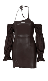 Puff leather sleeve dress styleofcb 
