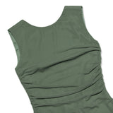 RECHED IRREGULAR COREST DRESS IN GREEN DRESS styleofcb 