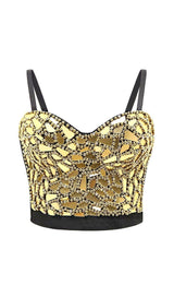 RED BEADED SEQUIN CORSET Shirts & Tops styleofcb 34B GOLD 