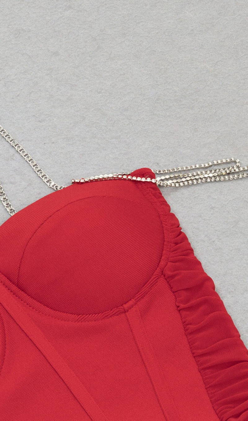 RHINESTONE STRAPPY CORSET MINI DRESS IN BURGUNDY DRESS STYLE OF CB 