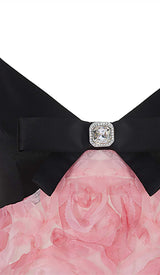 ROSE APPLIQUÉD SPAGHETTI MAXI DRESS IN PINK DRESS STYLE OF CB 