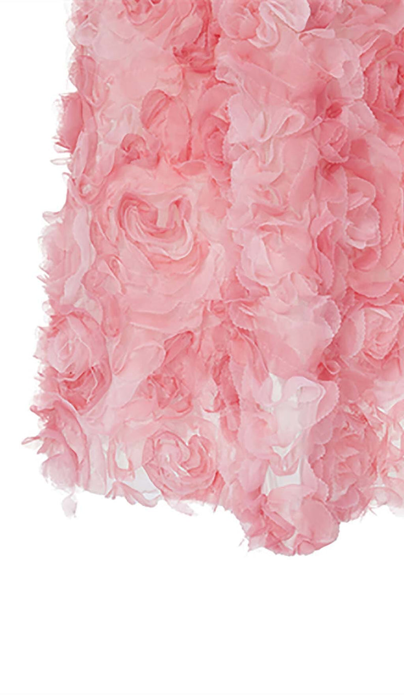 ROSE APPLIQUÉD SPAGHETTI MAXI DRESS IN PINK DRESS STYLE OF CB 