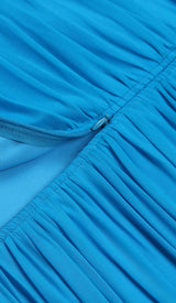 RUCHED BANDEAU MIDI DRESS IN BLUE DRESS sis label 