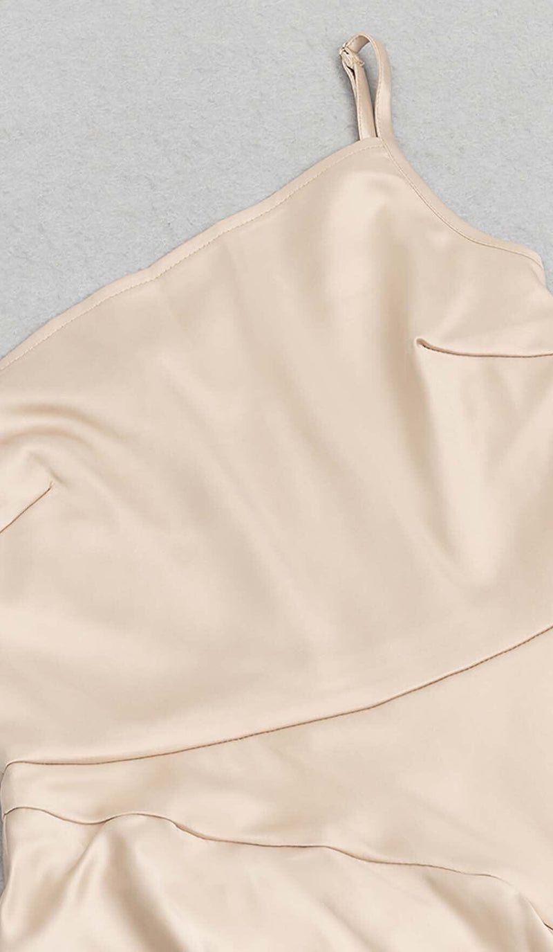 RUFFLED PLATED MAXI DRESS IN KHAKI DRESS styleofcb 