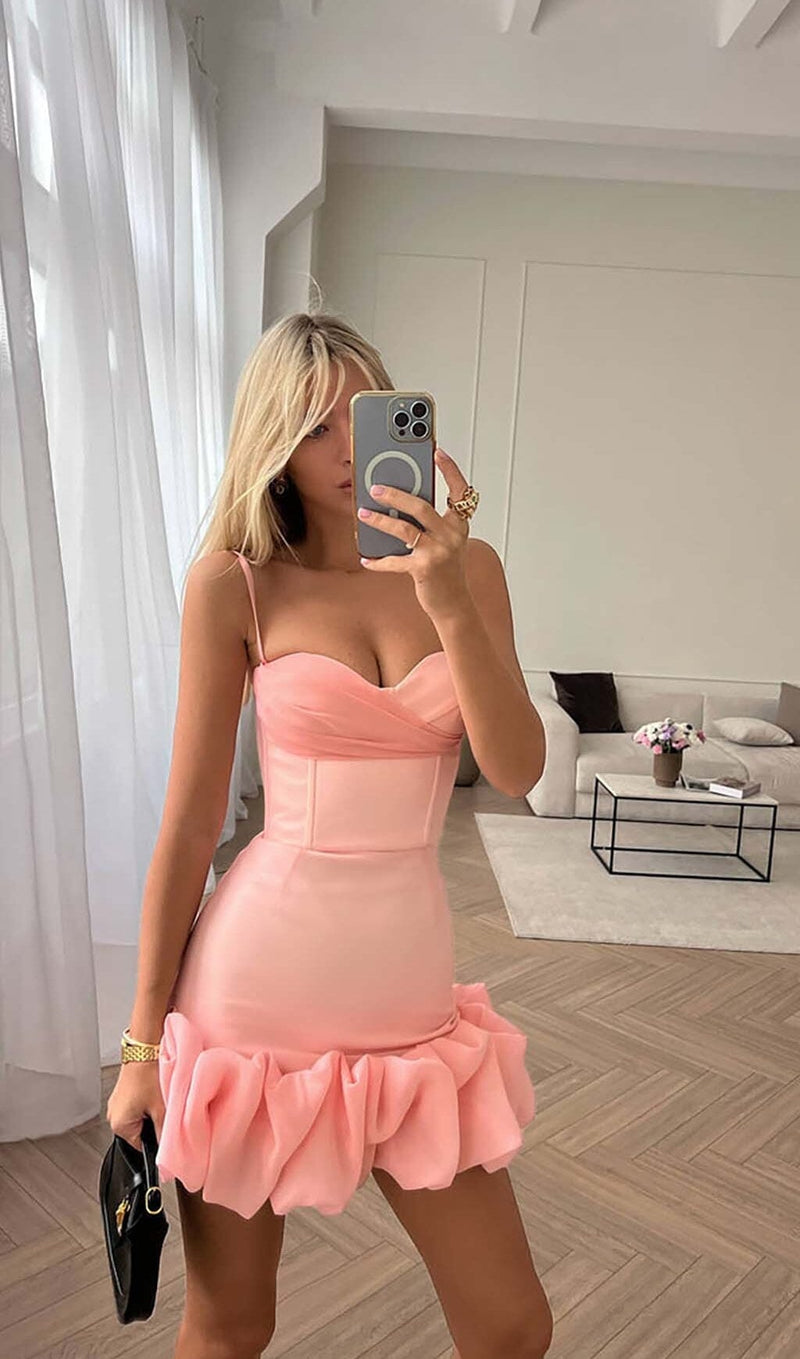 RUFFLED CORSET MINI DRESS DRESS STYLE OF CB 