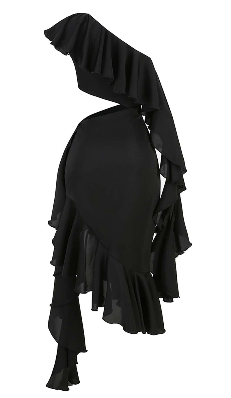 RUFFLES ASYMMETRICAL MAXI DRESS DRESS sis label 