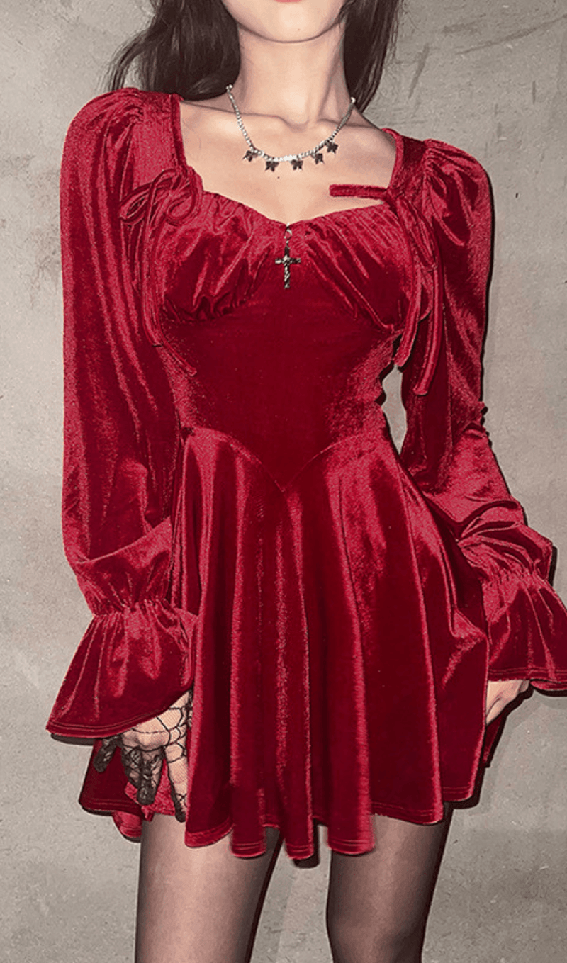 Retro square neck waist dress styleofcb 
