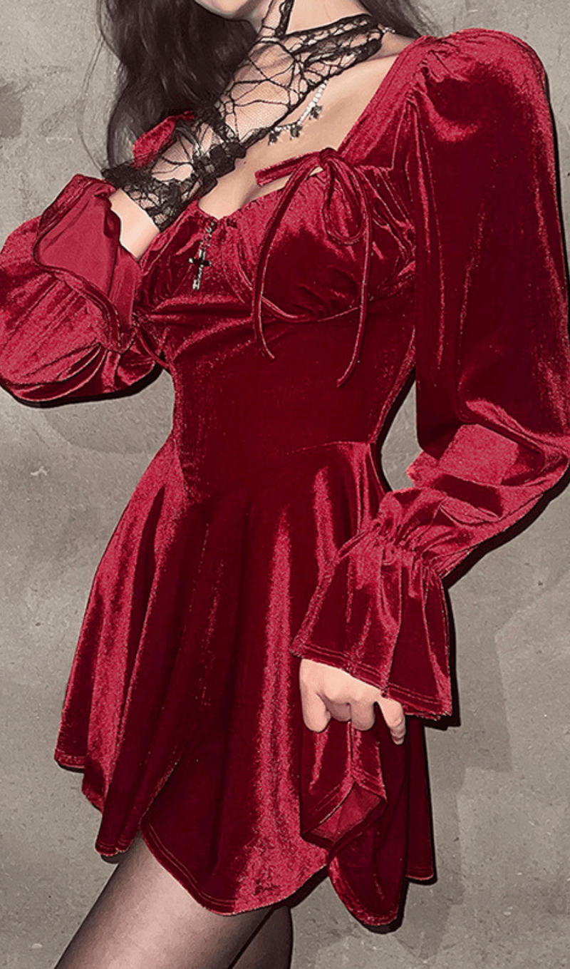 Retro square neck waist dress styleofcb 
