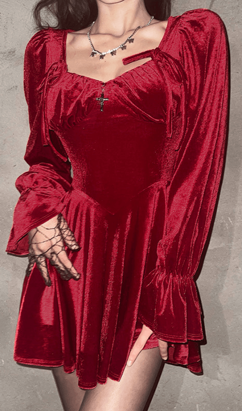 Retro square neck waist dress styleofcb 