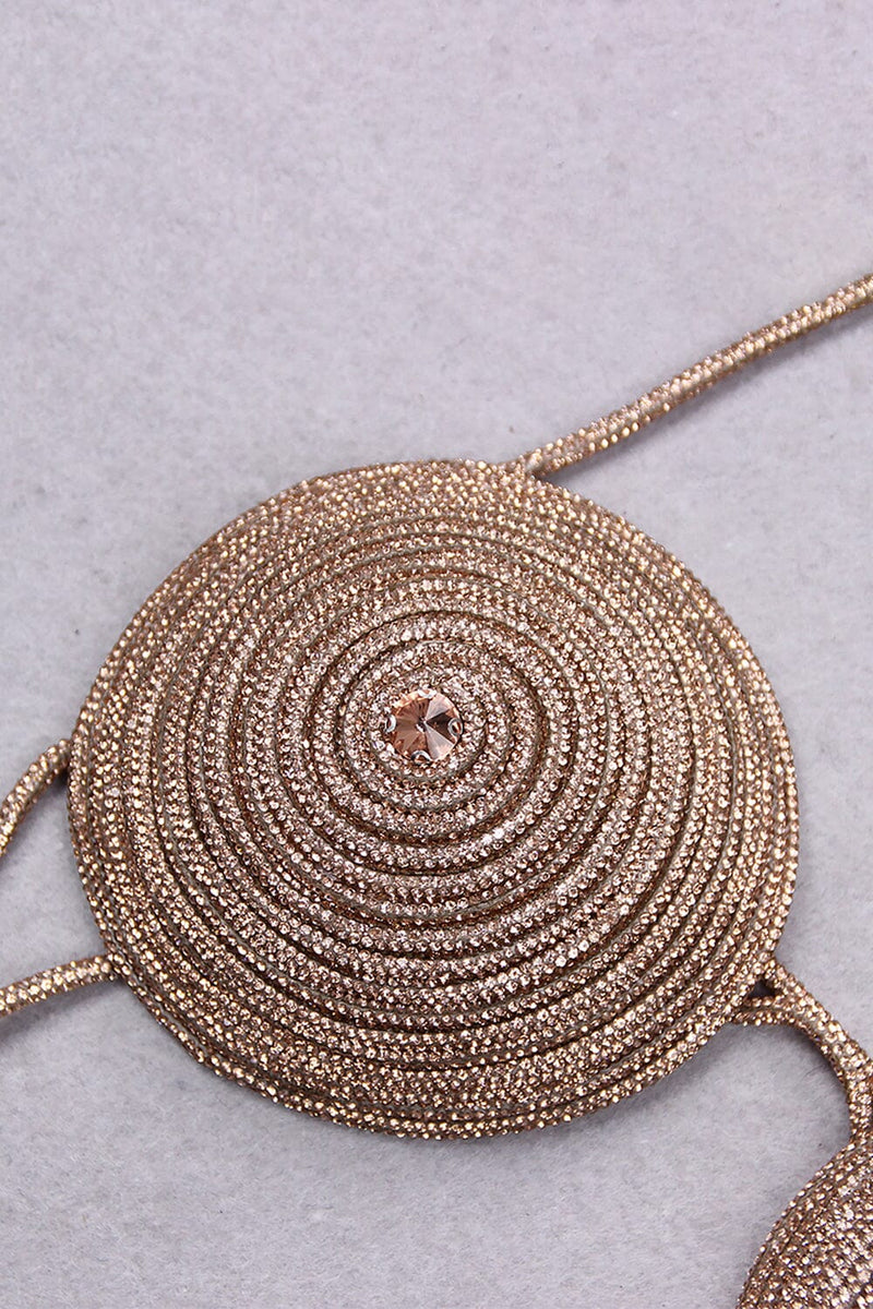 RHINESTONE EMBELLISHED SILK BRA TOP IN GOLD TOPS & SKIRTS styleofcb 