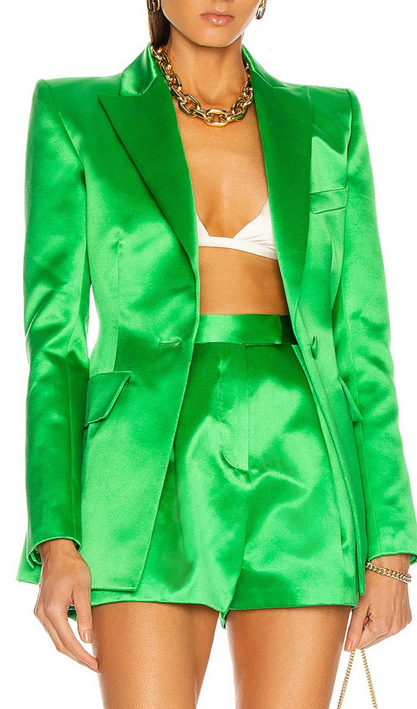 SATIN BLAZER SUIT IN GREEN Clothing styleofcb 