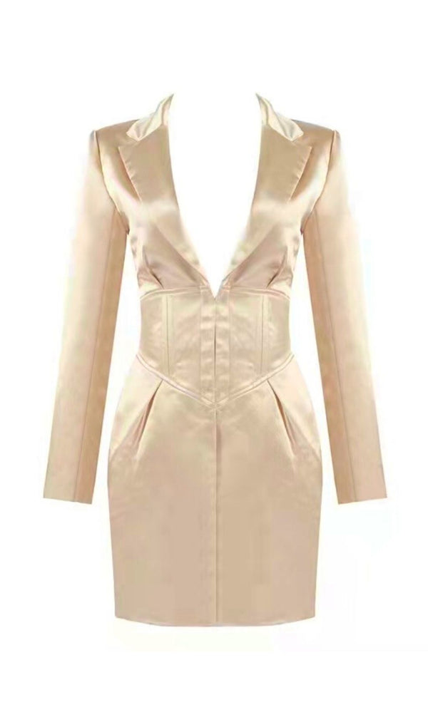 HIGH WAIST CONCELEAD IRREGULAR BLAZER DRESS styleofcb 